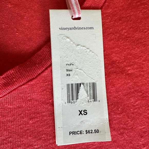 Vineyard Vines T-shirt 100% linen peach/coral color - Picture 8 of 9